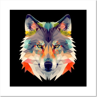 Polygon Wolf Head Posters and Art